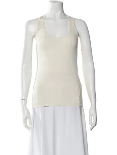 Pre-owned Helmut Lang Scoop Neck Sleeveless Top In White