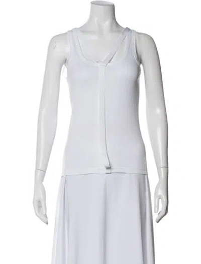Pre-owned Helmut Lang Scoop Neck Sleeveless Top In White