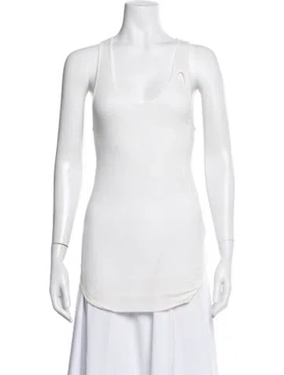 Pre-owned Helmut Lang Scoop Neck Sleeveless Top In White