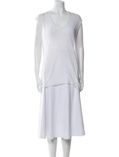 Pre-owned Helmut Lang Scoop Neck Sleeveless Tunic In White