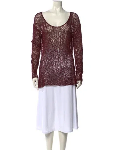 Pre-owned Helmut Lang Scoop Neck Sweater In Burgundy