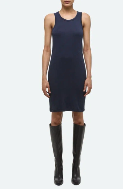 Helmut Lang Soft Ribbed Tank Dress In Blue