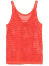 Helmut Lang Scoop-neck Mesh Tank Top In Orange