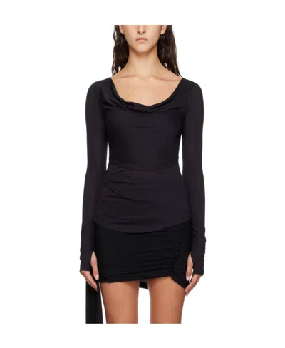 Helmut Lang Scoop-neck Top In Black