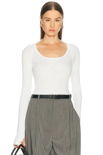 Helmut Lang Scoop Shrug Long Sleeve Top In White