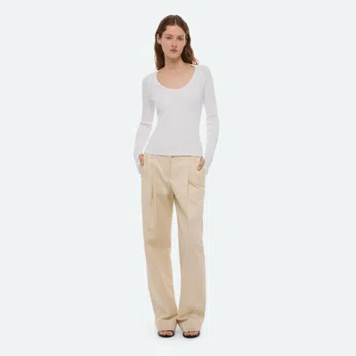 Helmut Lang Scoop Shrug Longsleeve Top In White