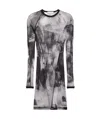 Helmut Lang Scribbe Twisted Dress In Gray