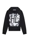 Helmut Lang Black Scribble Hoodie In Black & White