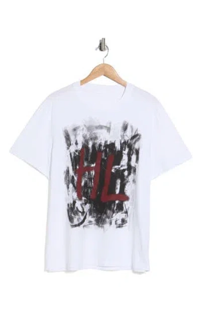 Helmut Lang Scribble Logo Graphic T-shirt In White