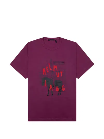 Helmut Lang Scribble Logo T-shirt In Pink