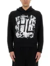 Helmut Lang Black Scribble Hoodie In Black
