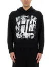 Helmut Lang Black Scribble Hoodie In Black