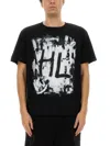 Helmut Lang Scribble Crew Neck Graphic Print Short Sleeves