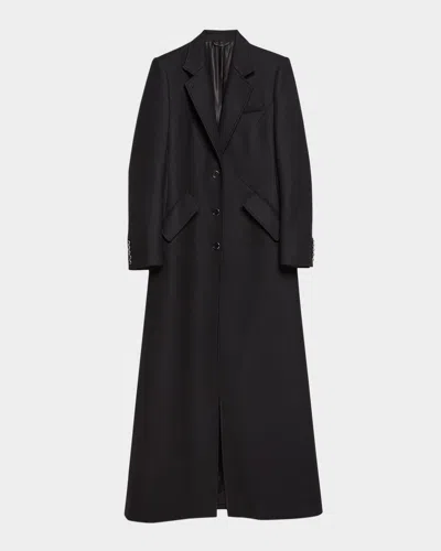 Helmut Lang Sculpted Apex Maxi Coat In Black