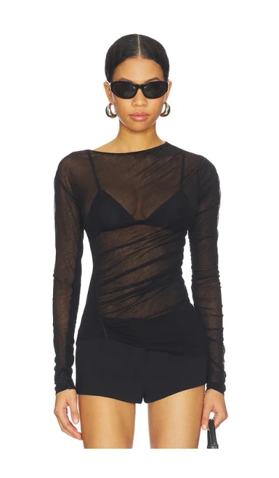 Helmut Lang Seamed Wind Top In Black