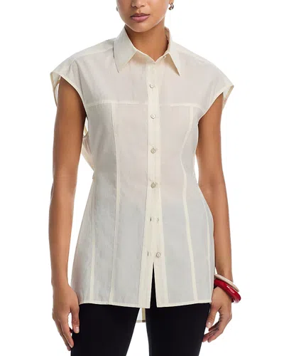 Helmut Lang Seamed Work Shirt In White