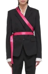 Helmut Lang Single-breasted Seatbelt Blazer In Black/ Fuschia