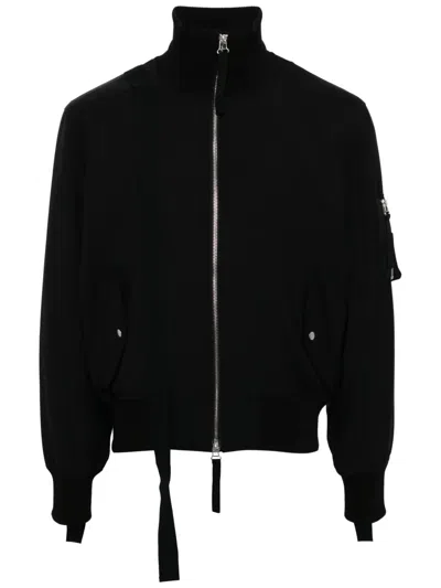Helmut Lang Men's Wool Full-zip Bomber Jacket In Black