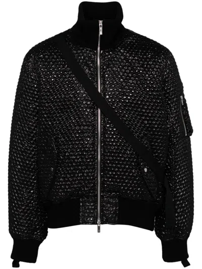 Helmut Lang Seatbelt Bomber Jacket In Black