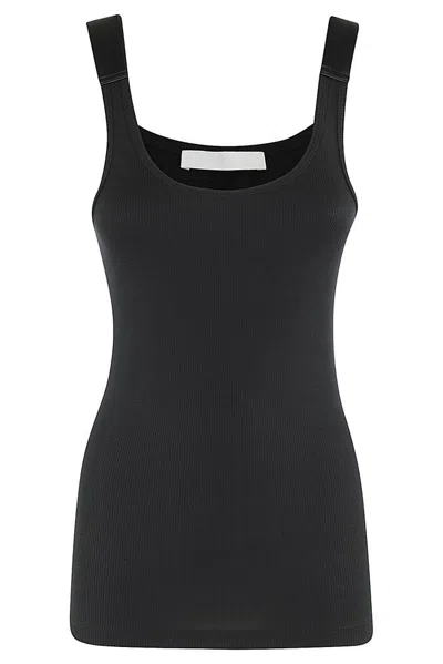 Helmut Lang Geripptes Tanktop Aus Jersey Aus Stretch-modal In Schwarz