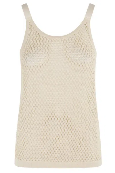 Helmut Lang Cotton Tank Top In Beige