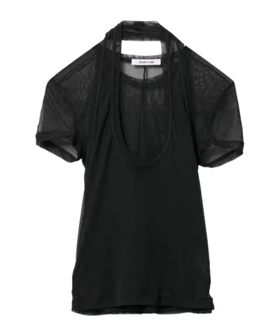 Helmut Lang See-through Short-sleeve Top In Black