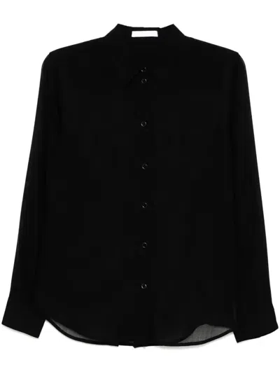 Helmut Lang Semi-sheer Long-sleeve Shirt In Black