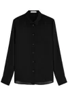 Helmut Lang Semi-sheer Wool-blend Shirt In Black