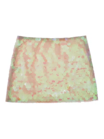 Helmut Lang Sequin Mini Skirt In Green