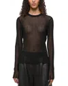Helmut Lang Long-sleeve Mesh Seatbelt Top In Black