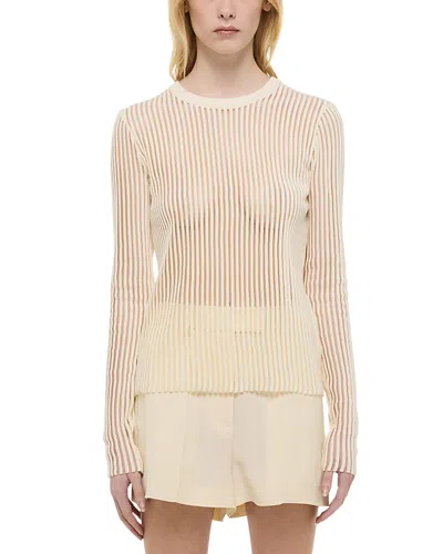 Helmut Lang Shadow Striped Sweater In Ivory