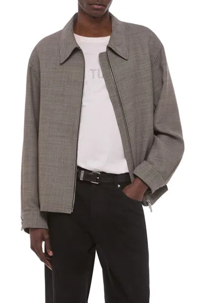 Helmut Lang Sharkskin Shirt Jacket In Gray