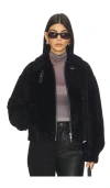 Helmut Lang Shearling Bomber In Black