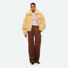 Helmut Lang Shearling Bomber In Cornsilk