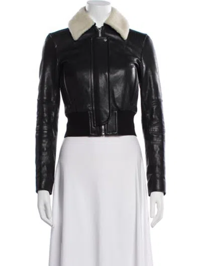 Pre-owned Helmut Lang Shearling Bomber Jacket In Black