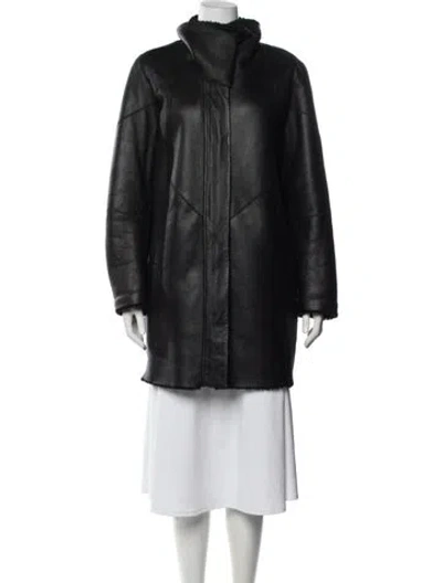Pre-owned Helmut Lang Shearling Coat In Black