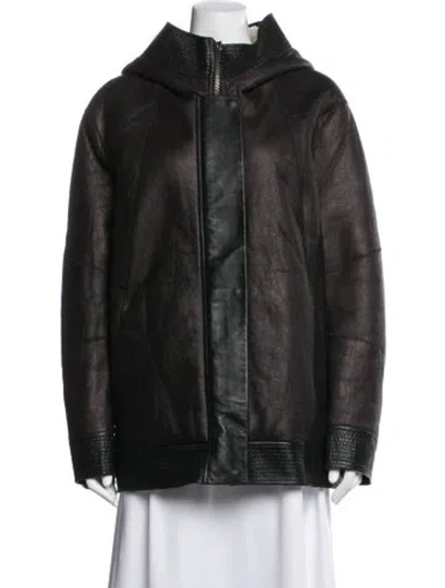Pre-owned Helmut Lang Shearling Coat In Brown