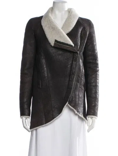 Pre-owned Helmut Lang Shearling Coat In Brown