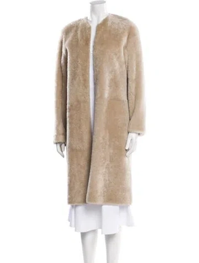 Pre-owned Helmut Lang Shearling Faux Fur Coat In Neutral