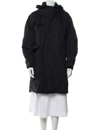 Pre-owned Helmut Lang Shearling Fur Coat In Black