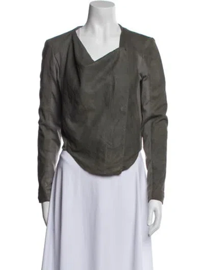 Pre-owned Helmut Lang Shearling Fur Jacket In Gray