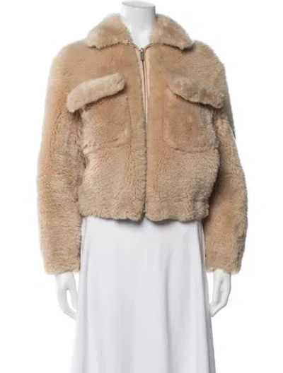 Pre-owned Helmut Lang Shearling Jacket In Neutrals