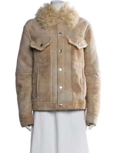 Pre-owned Helmut Lang Shearling Jacket In Neutrals