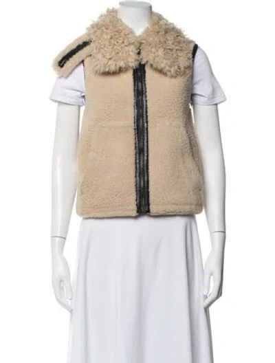 Pre-owned Helmut Lang Shearling Vest In Neutrals