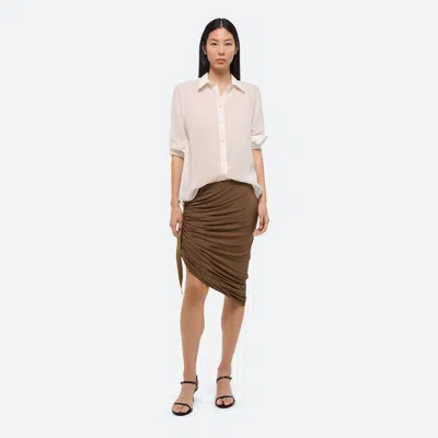Helmut Lang Sheer Classic Shirt In Brown