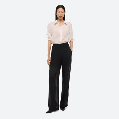 Helmut Lang Sheer Double-pleated Pants In Black