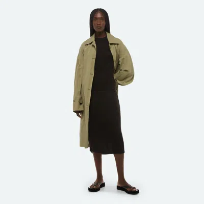 Helmut Lang Sheer Layered Skirt In Brown