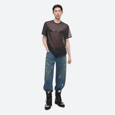 Helmut Lang Sheer Logo Tee In Brown