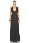 Helmut Lang Layered Stretch-mesh Halterneck Maxi Dress In Black Sand