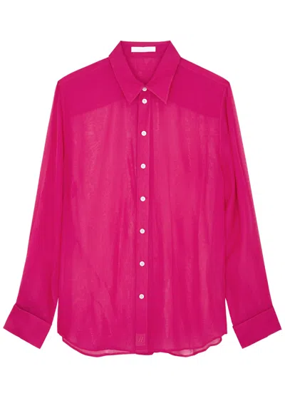 HELMUT LANG SHEER SILK-CHIFFON SHIRT